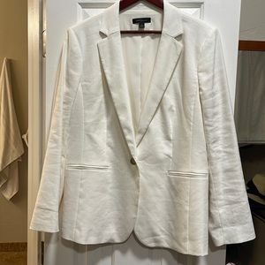 Ann Taylor Winter White Herringbone Blazer size 14
